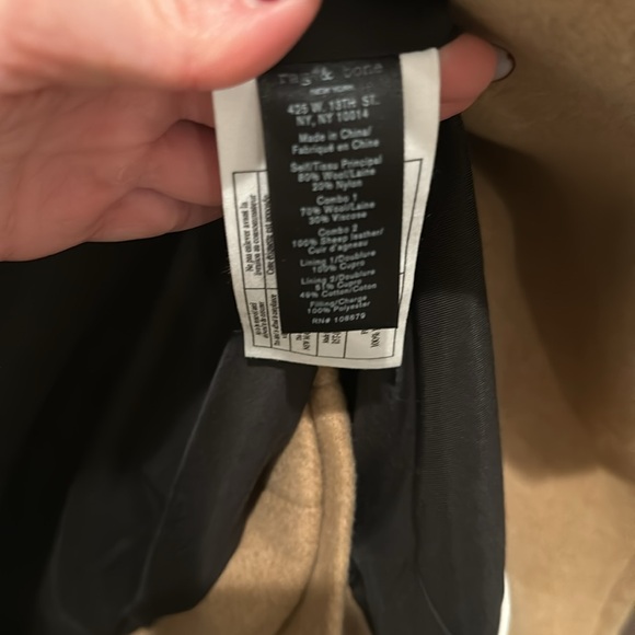 Rag & Bone women’s wool peacoat camel/charcoal SIZE 0 - Picture 3 of 11